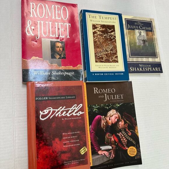 William Shakespeare Book Set Romeo Juliet The Tempest Othello Julius Cesar - Picture 11 of 16